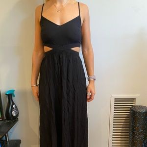 Black maxi dress with side cut outs